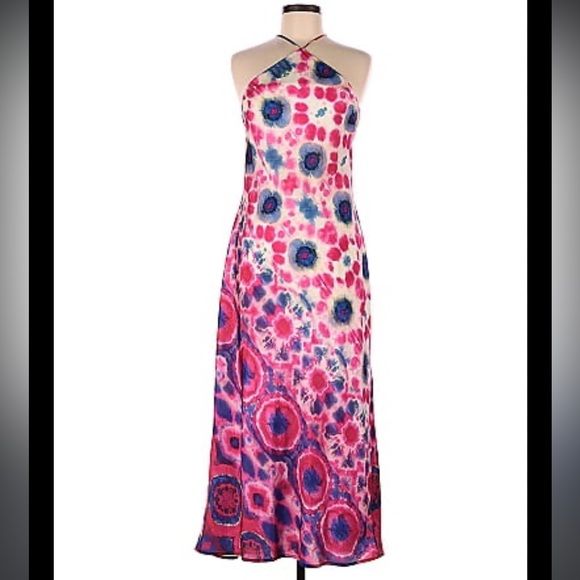 like new S ZARA Midi Halter Dress Tie Dye - Picture 6 of 16